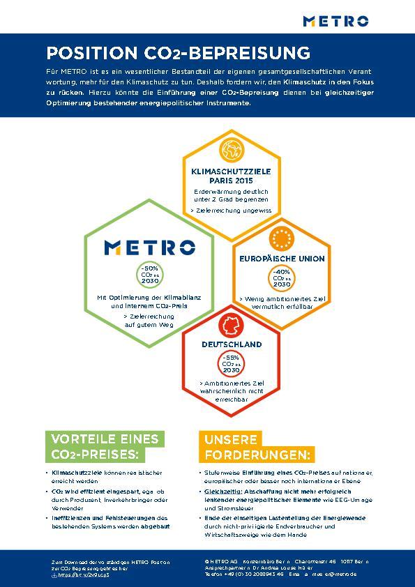 METRO ONE PAGER ZUR CO2-BEPREISUNG