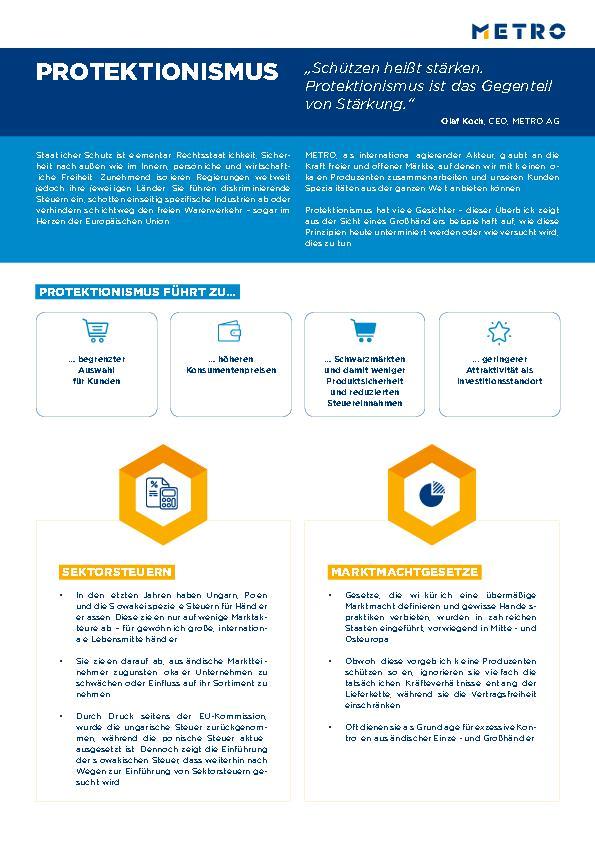 METRO-Position zu Protektionismus