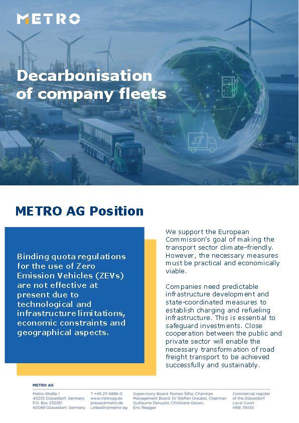 METRO Position |  Decarbonisation of company fleets