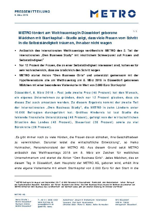 METRO Business Girls Aktion